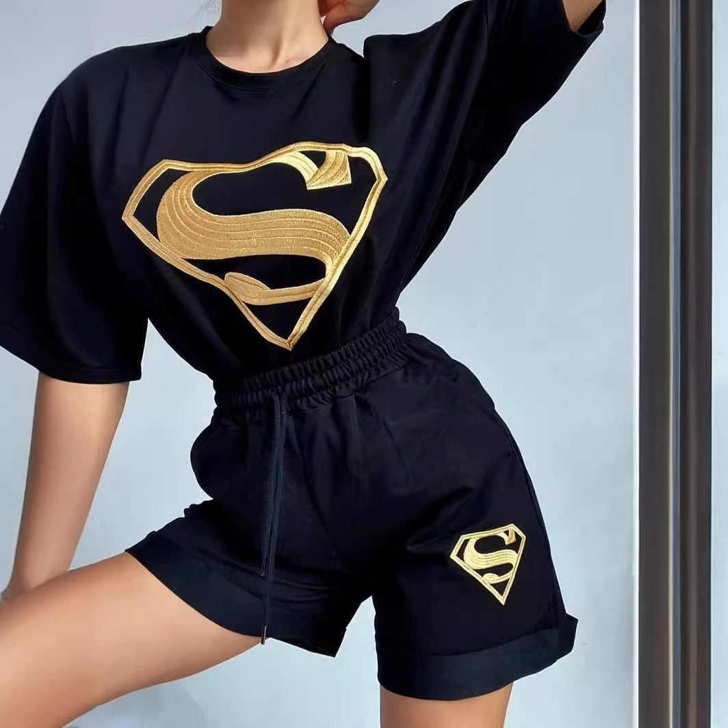 Damen Sport-Set Kurzarm-Shirt und Shorts Norvielle