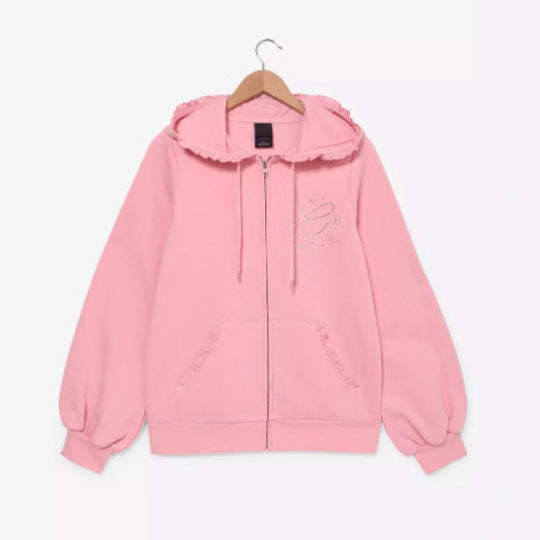 Damen Kapuzenjacke Rüschendetails Norvielle