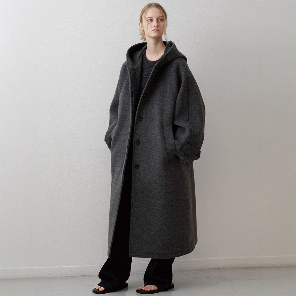 Damen Oversize-Mantel mit Kapuze und Taschen Norvielle - Norvielle