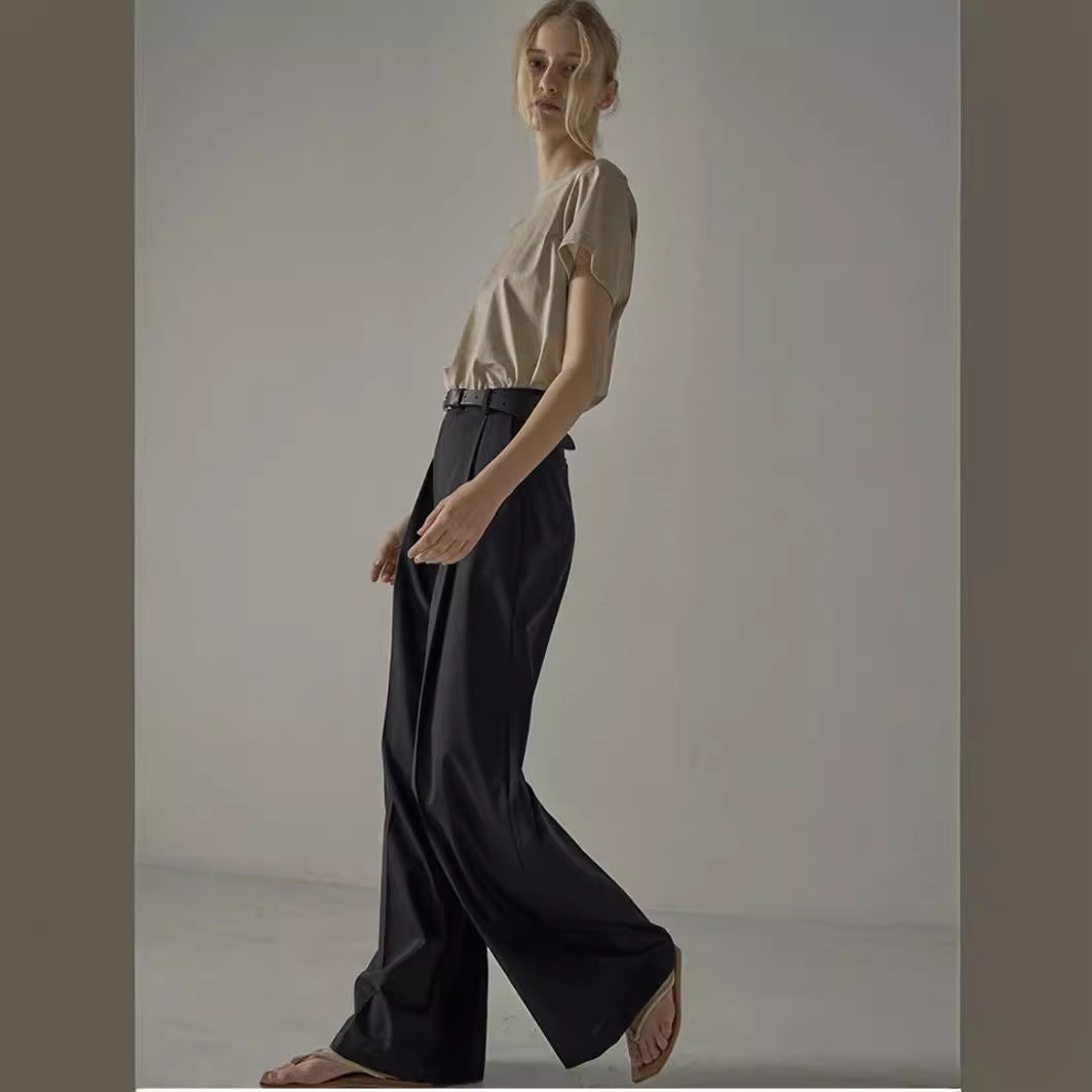 Damen Hochbundhose Weit Norvielle Mit Gürtel