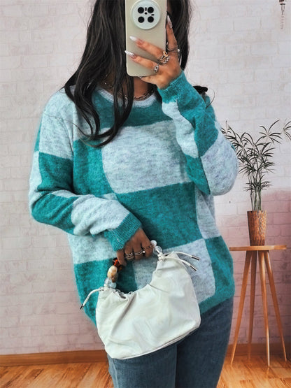 Damen Pullover Karomuster Modern Norvielle