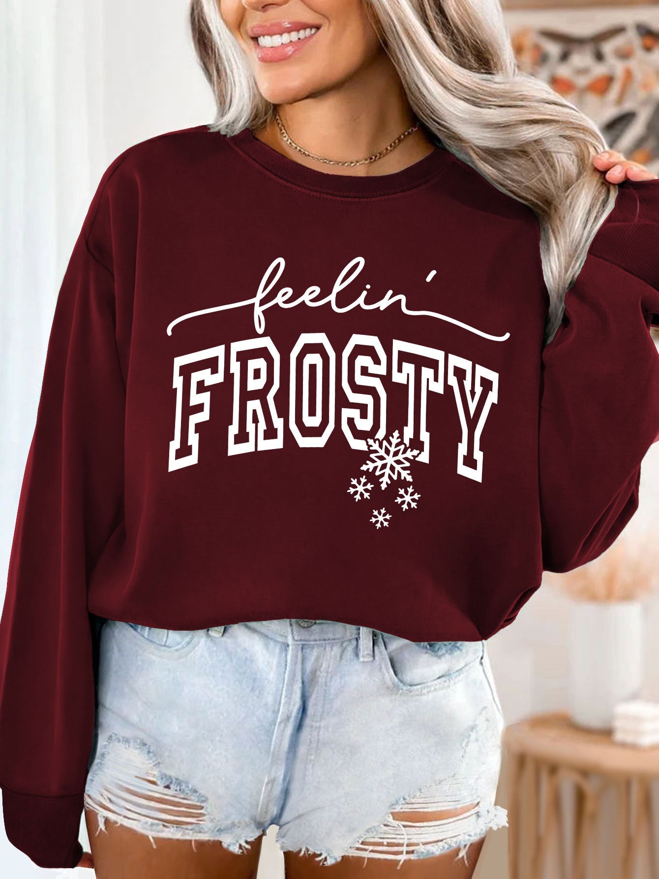 Damen Sweatshirt Grafik-Aufdruck Norvielle