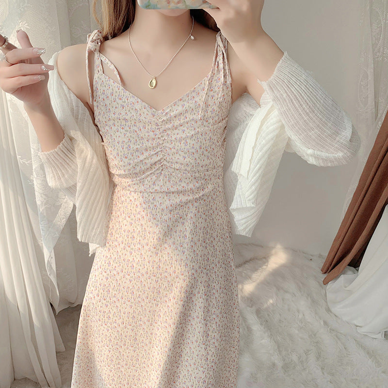 Damen Sommerkleid Geflochtene Träger Rüschendetails Norvielle