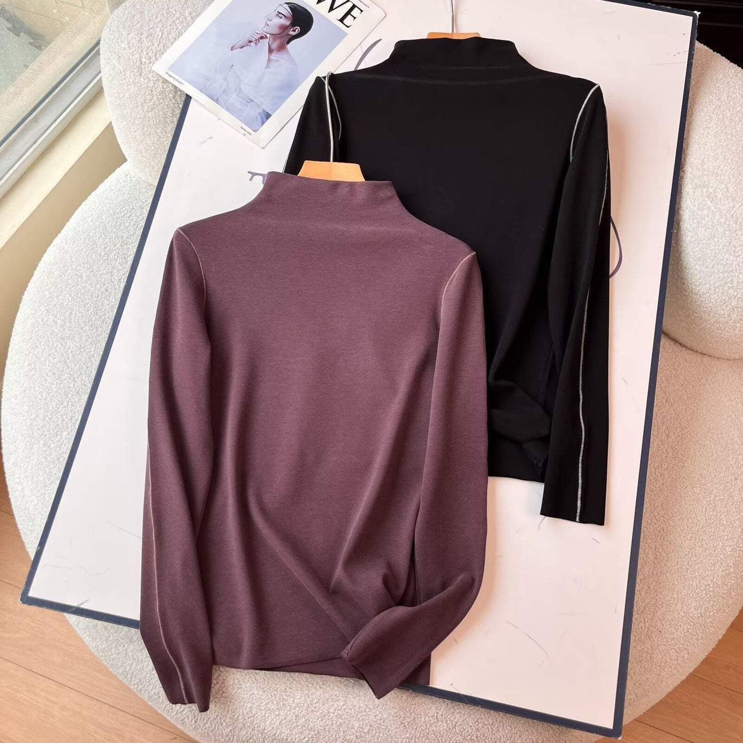 Damen Langarmpoloshirt Eleganter Kragen Norvielle - Norvielle