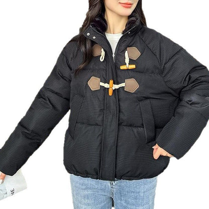 Damen Steppjacke Übergroß Hochkragen Knopf details Norvielle