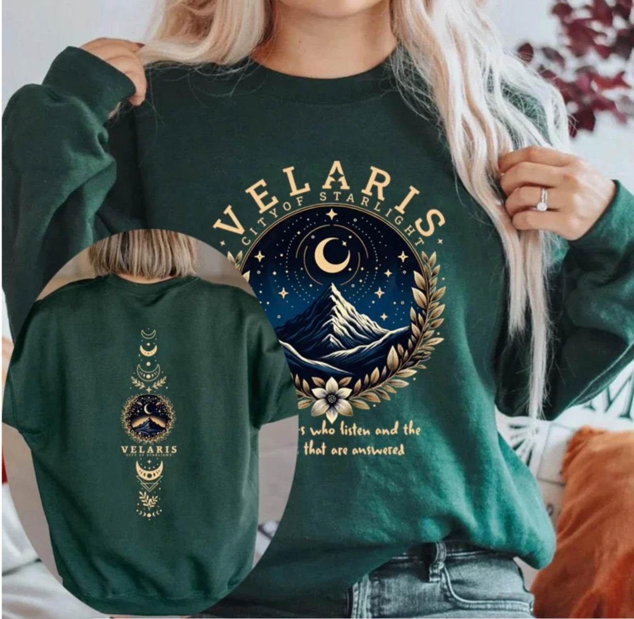 Damen Sweatshirt Nachthimmel Motiv Norvielle
