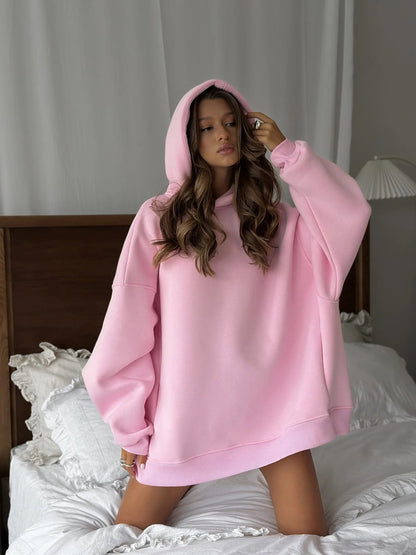 Damen Oversized Kapuzenpullover Lässig Taschen Trendig Norvielle