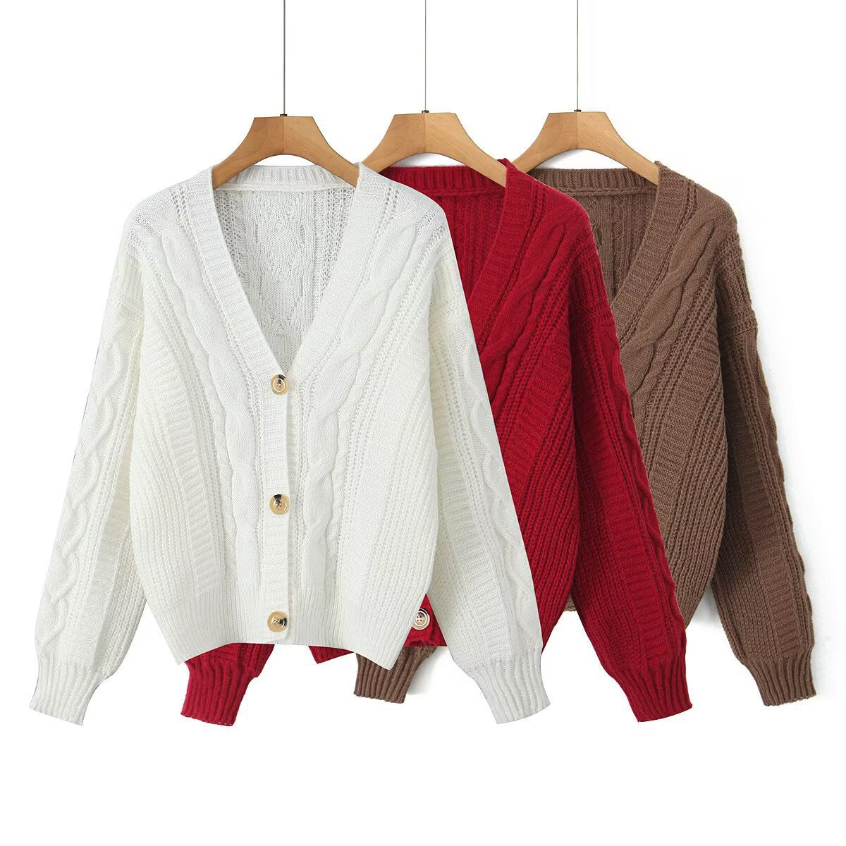 Damen Strickjacke V-Ausschnitt Kuschelig Norvielle - Norvielle