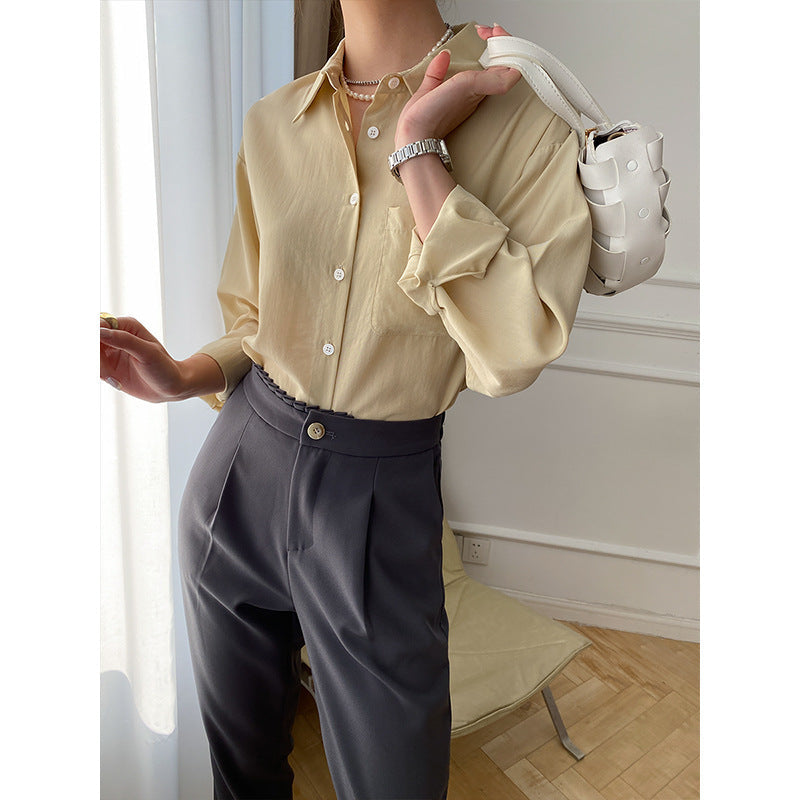 Damen Bluse mit Knöpfen aus Baumwolle Elegantes Design Weiß