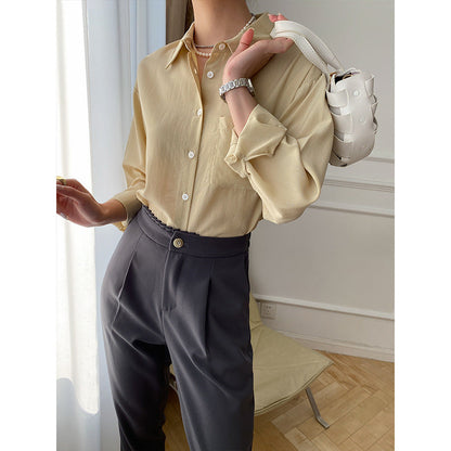 Damen Bluse mit Knöpfen aus Baumwolle Elegantes Design Weiß