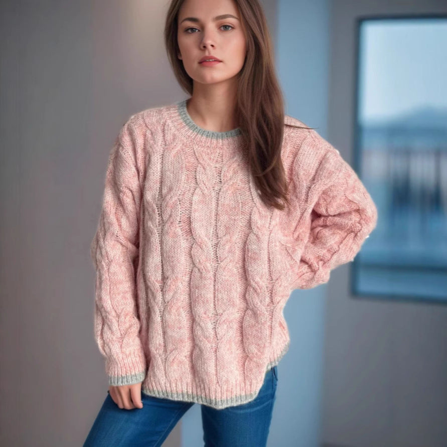 Damen Grobstrickpullover Lässig Struktur Norvielle