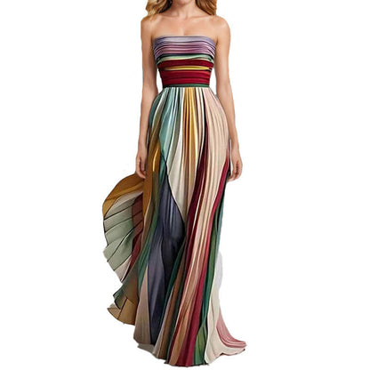 Damen Maxikleid Fließend Raffinierte Farbverläufe Norvielle