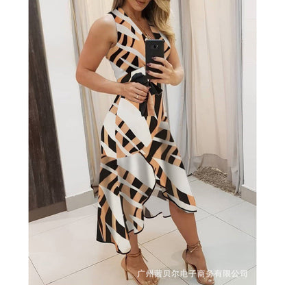 Damen Wickelkleid Grafisches Muster Gürtel