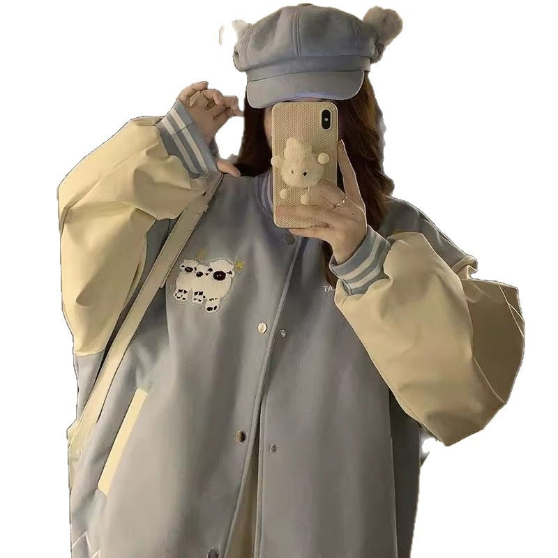 Damen Bomberjacke Tiermotiv Bunt Ärmel Norvielle