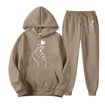 Damen Jogginganzug Herzmotiv Bequem Norvielle