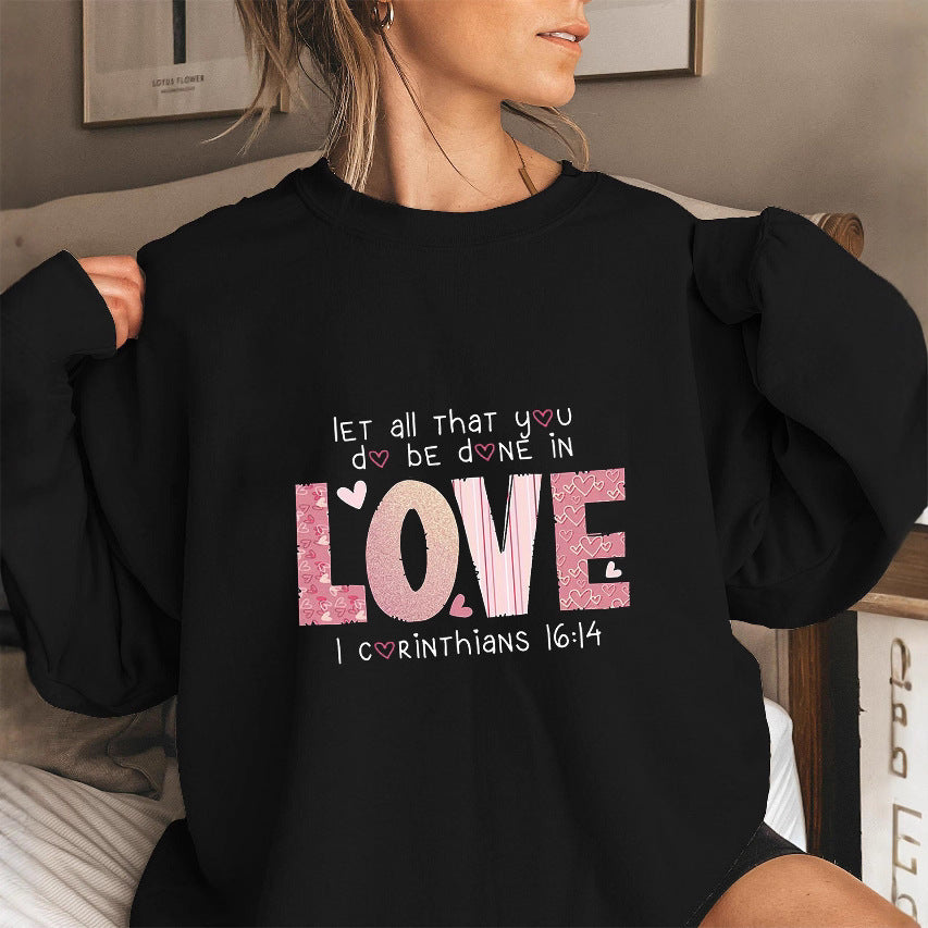 Damen Sweatshirt Bequem Baumwolle Inspirierender Druck Grau - Norvielle