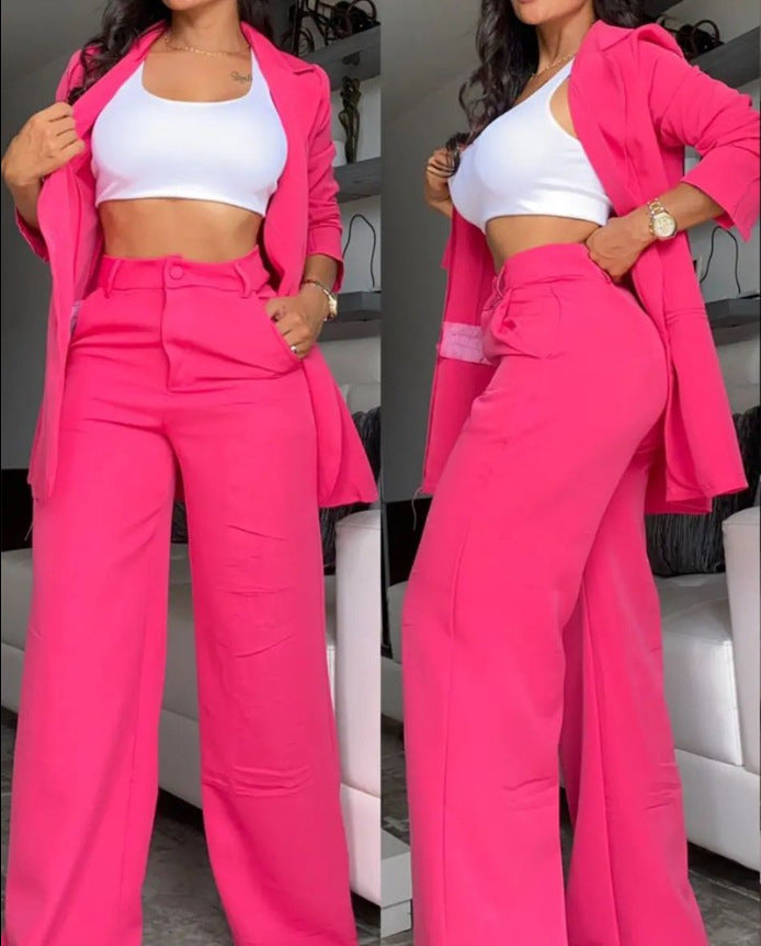 Damen Oversize Blazer Set Bundhose