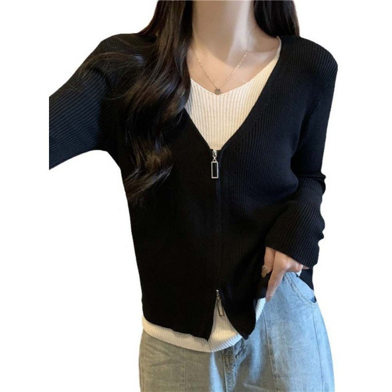 Damen Strickjacke Hochwertiger Reißverschluss Norvielle