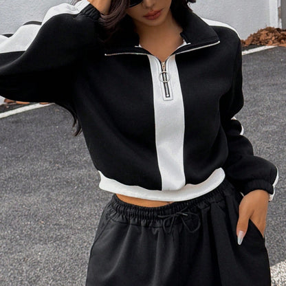 Damen Hoodie Jogginganzug Weite Bein Norvielle