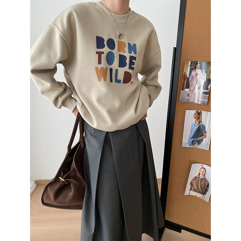 Damen Sweatshirt Bunter Grafikdruck Lässiger Schnitt Norvielle