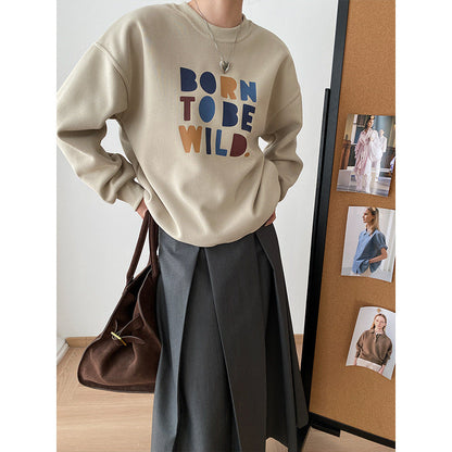 Damen Sweatshirt Bunter Grafikdruck Lässiger Schnitt Norvielle
