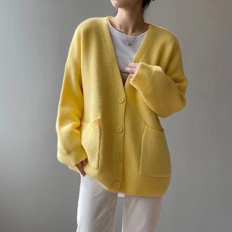 Damen Strickcardigan Übergroß Mit Taschen Norvielle