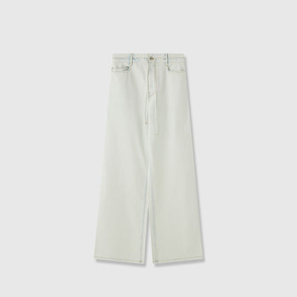 Damen Denim-Culotte Weit mit hohem Bund und Gummizug