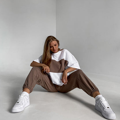 Damen Loungewear-Set Oversized Oberteil Elastische Hose