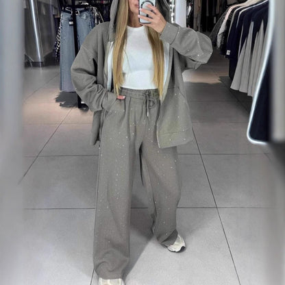 Damen Hoodie Jogginghosen Set Hochwertiges Material Bequem