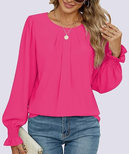 Damen Bluse Puffärmel Norvielle Elegantes Design