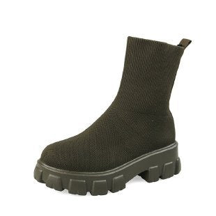 Damen Stiefel Hochschaft Robustes Plateau