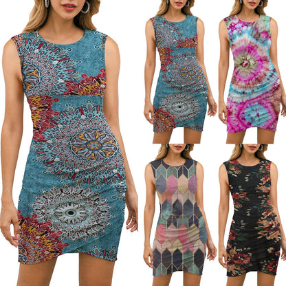 Damen Wickelkleid Florales Mandala-Design Tailliert Norvielle - Norvielle