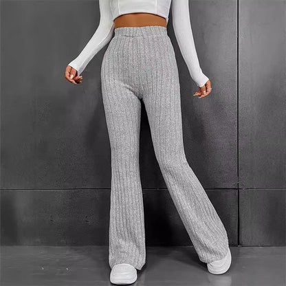 Damen Ripp-Hose Hochtaillenweite Norvielle Weich