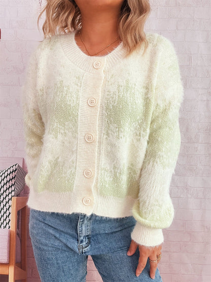 Damen Strickjacke Farbenfrohes Muster Norvielle