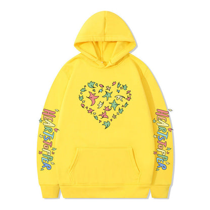 Damen Kapuzenpullover Herz- und Blattmotiv Norvielle