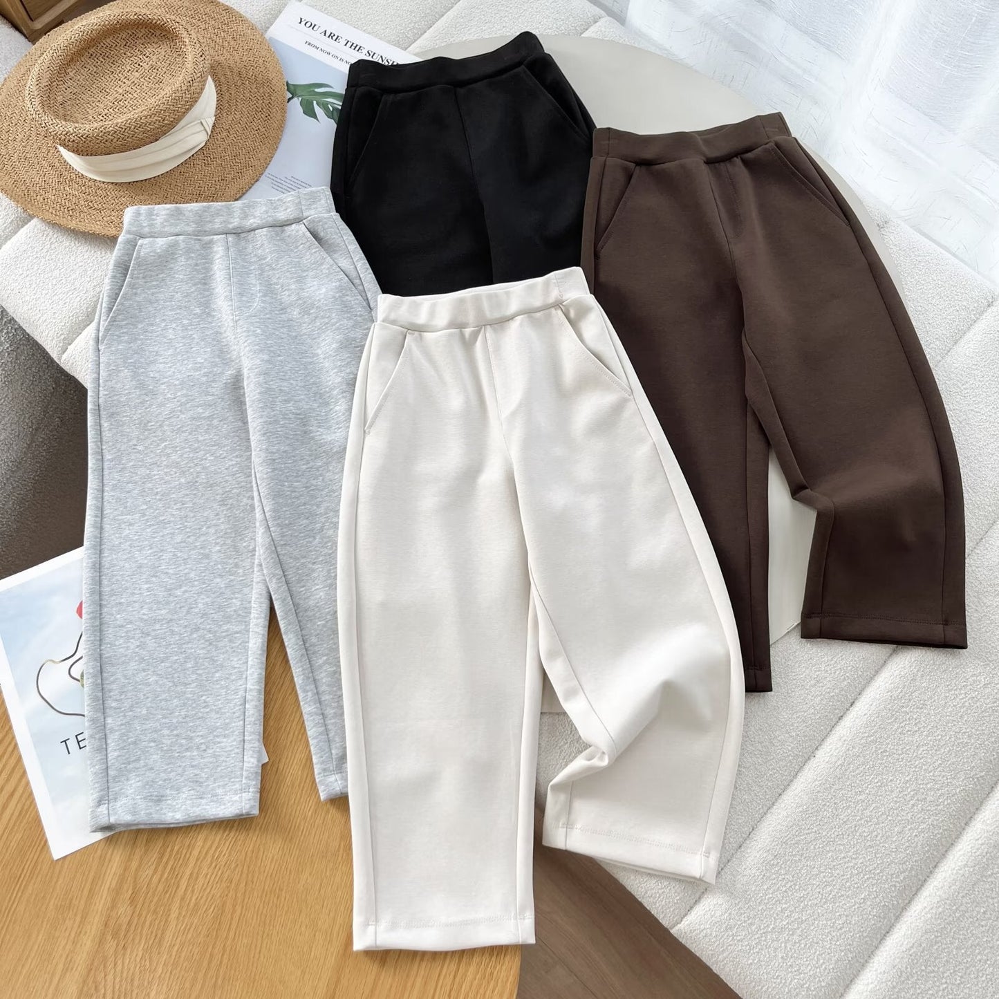 Damen Sportliche Freizeithose Elastischer Bund Praktische Taschen - Norvielle
