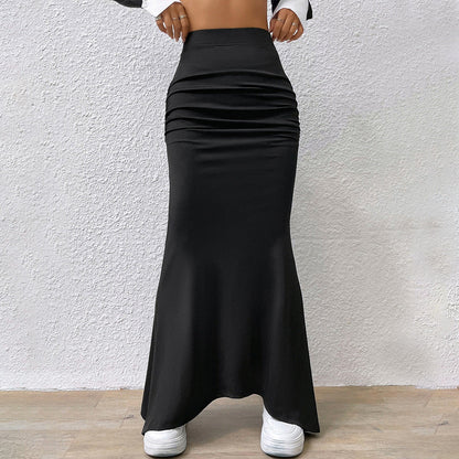 Damen Maxi-Rock Rüschendetails Eleganter Schnitt