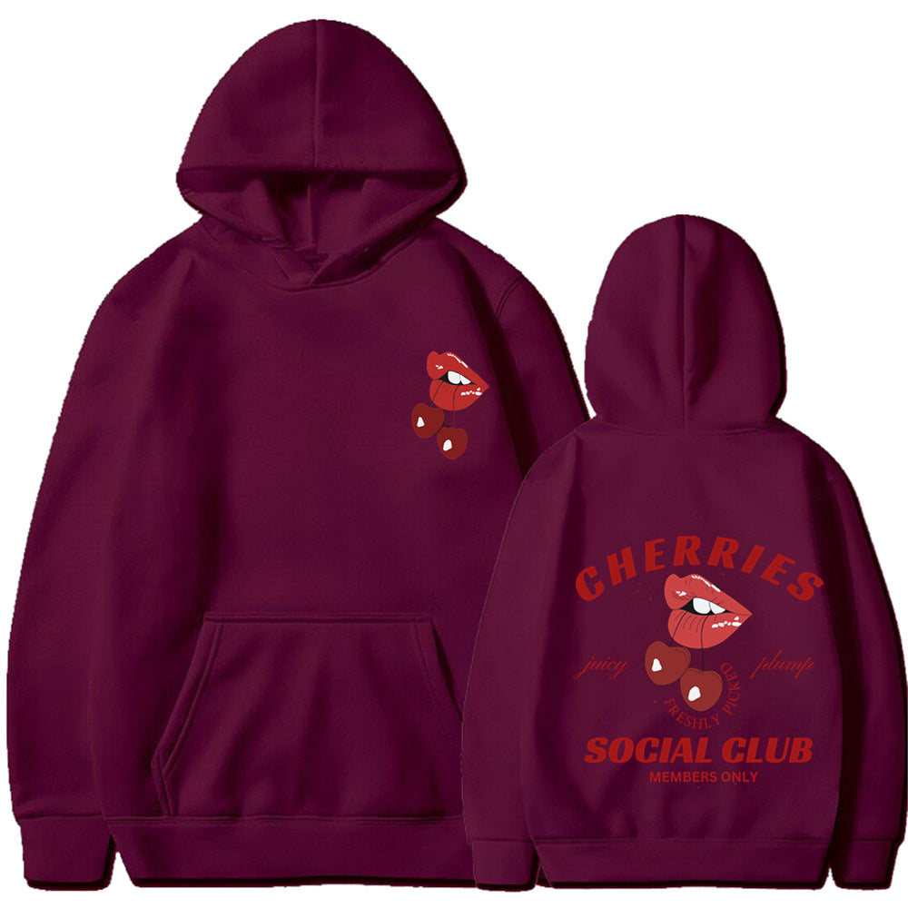 Damen Kapuzenpullover Kirschen-Design Norvielle