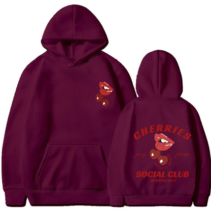 Damen Kapuzenpullover Kirschen-Design Norvielle