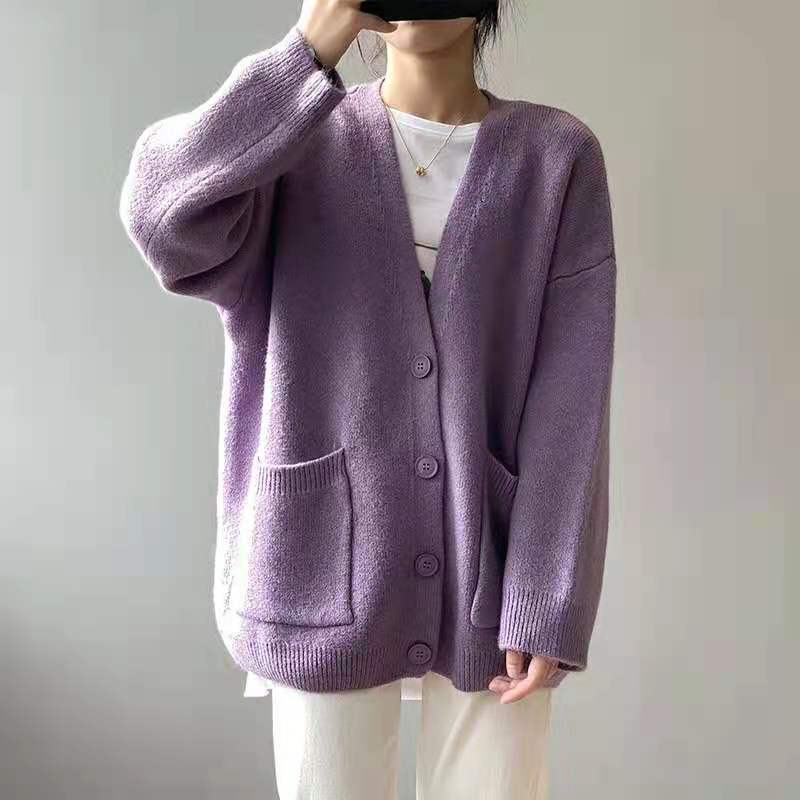 Damen Strickcardigan Übergroß Mit Taschen Norvielle