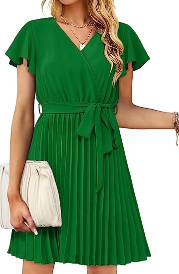 Damen Wickelkleid Plissiert Norvielle