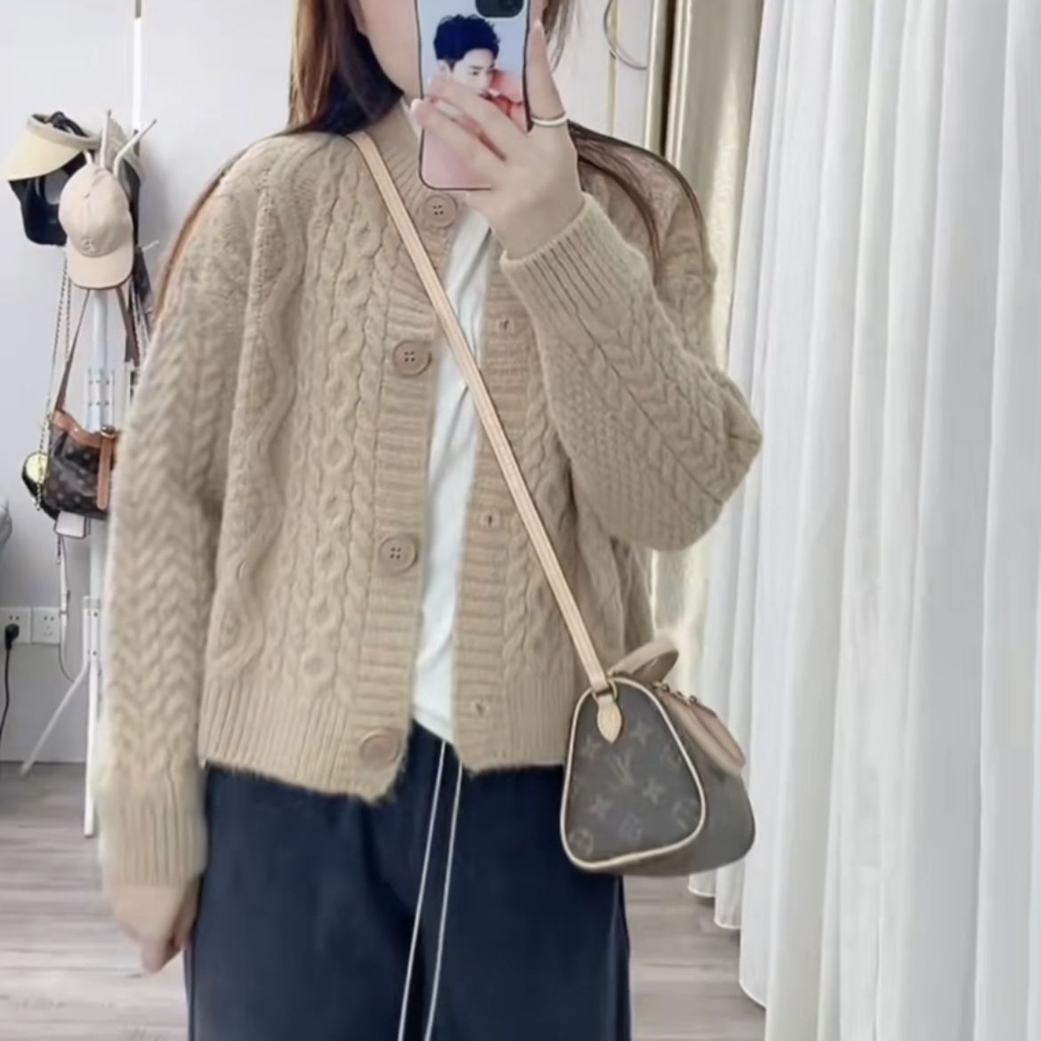 Damen Strickjacke Kuschelig Zopfmuster Norvielle
