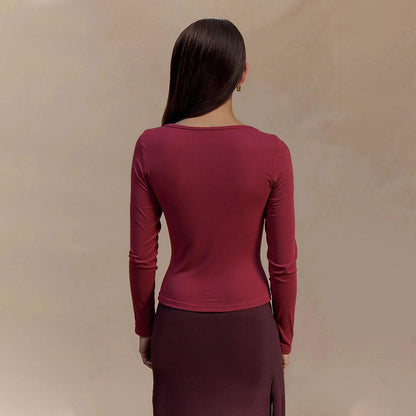 Damen Oberteil V-Ausschnitt mit Knotendetail Elegantes Design