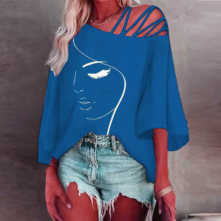 Norvielle Damen Print-T-Shirt Lässig Lockeres Design