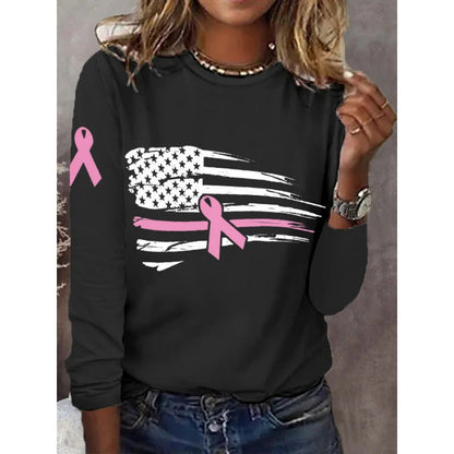 Damen T-Shirt Flaggen Schleifen Design Weiß