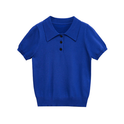 Damen Poloshirt Kurzärmelig Klassische Knöpfe Norvielle