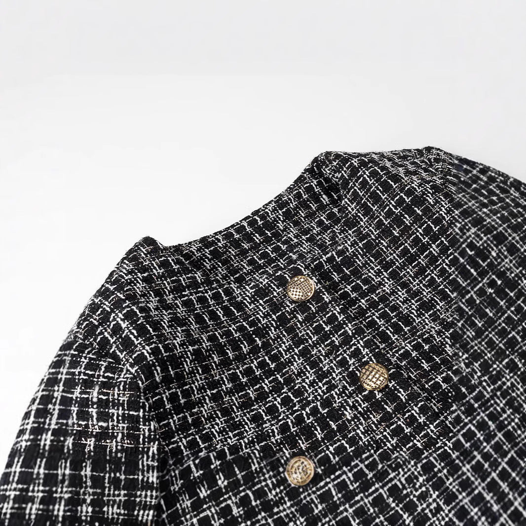 Damen Tweedjacke mit goldenen Knöpfen