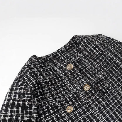 Damen Tweedjacke mit goldenen Knöpfen