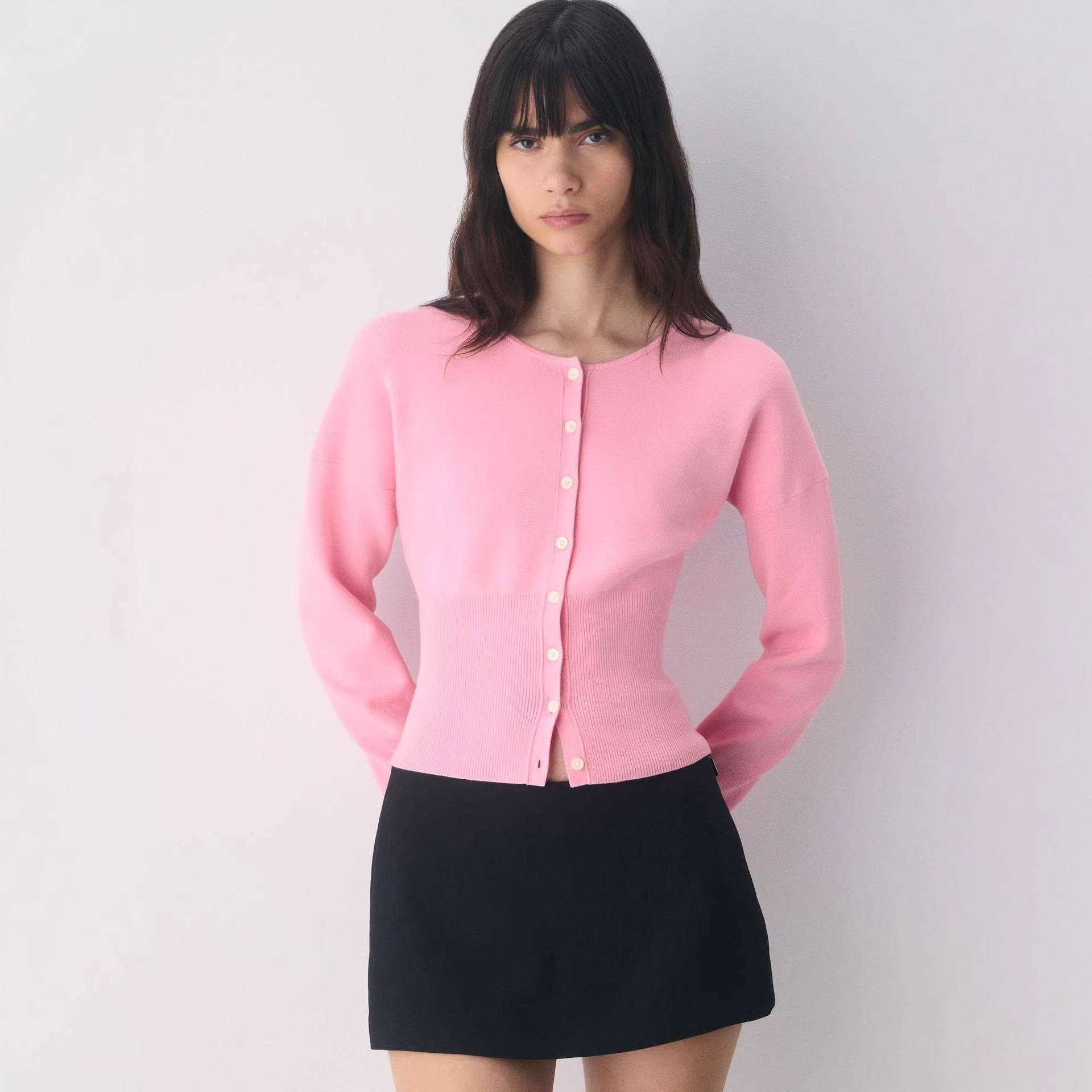 Damen Strickjacke Eng geschnitten Knopfleiste Norvielle - Norvielle