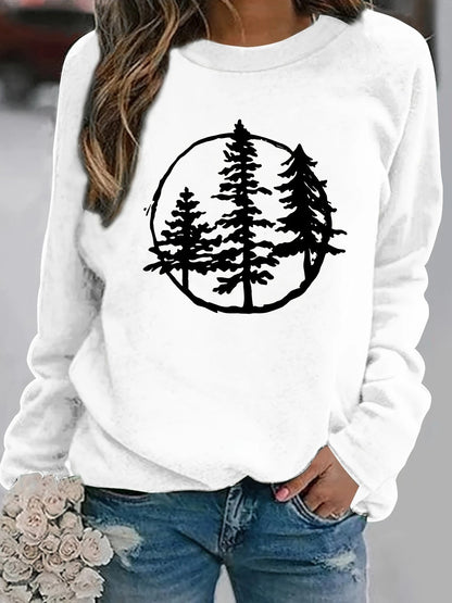 Damen Sweatshirt Naturmotiv Lässiger Schnitt Norvielle